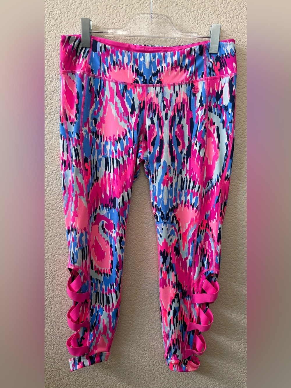 Lilly Pulitzer XL Callie Weekender Legging Criss Cross Latice Free Spirit Pink